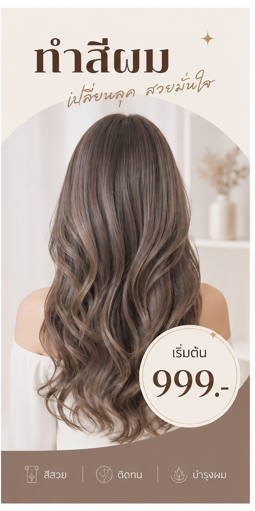 ทำสีผมเริ่มต้น 999.-